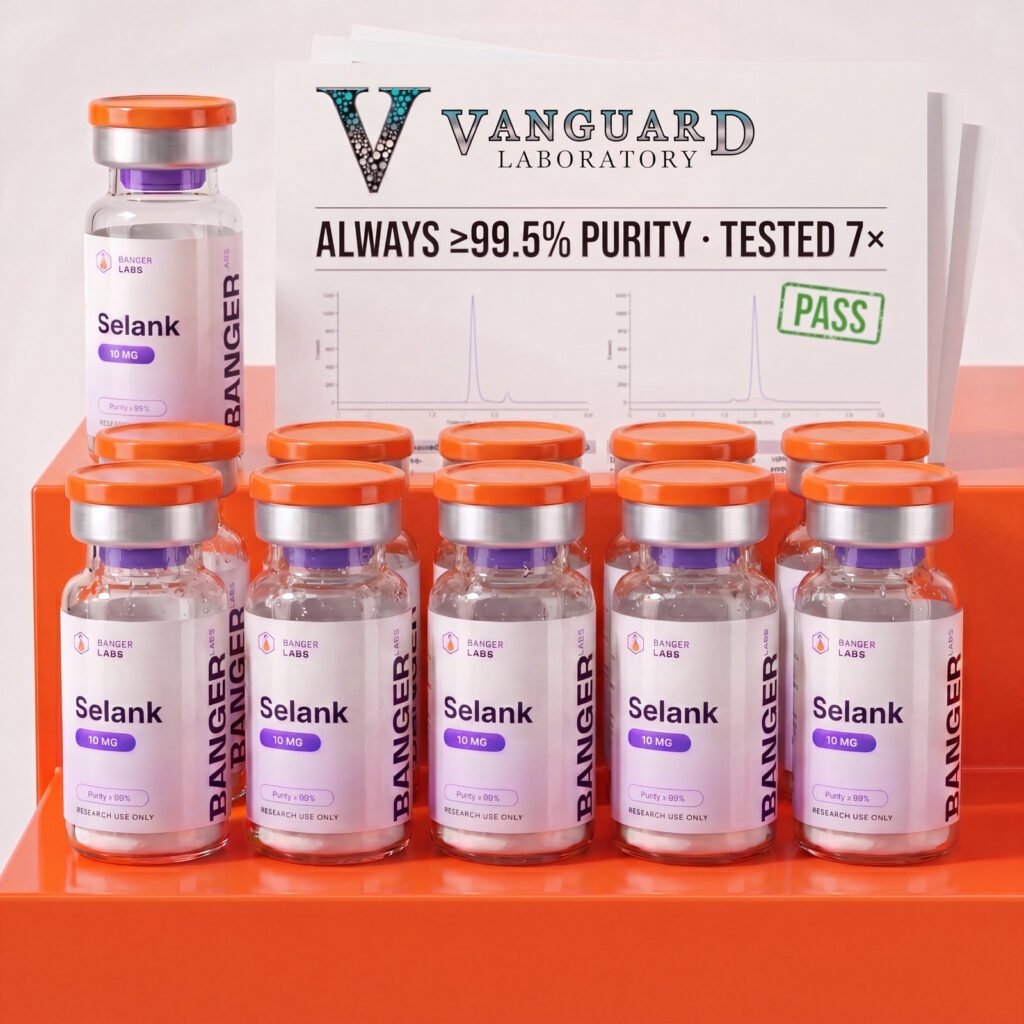 Selank Full Kit (10 Vials) — 40% Off 10mg — Vanguard Laboratory Certificate of Analysis, ≥99.5% purity