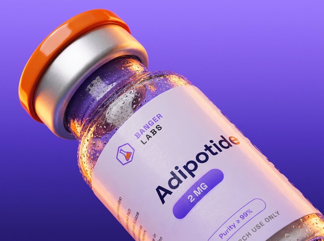 Adipotide vial — research-grade detail