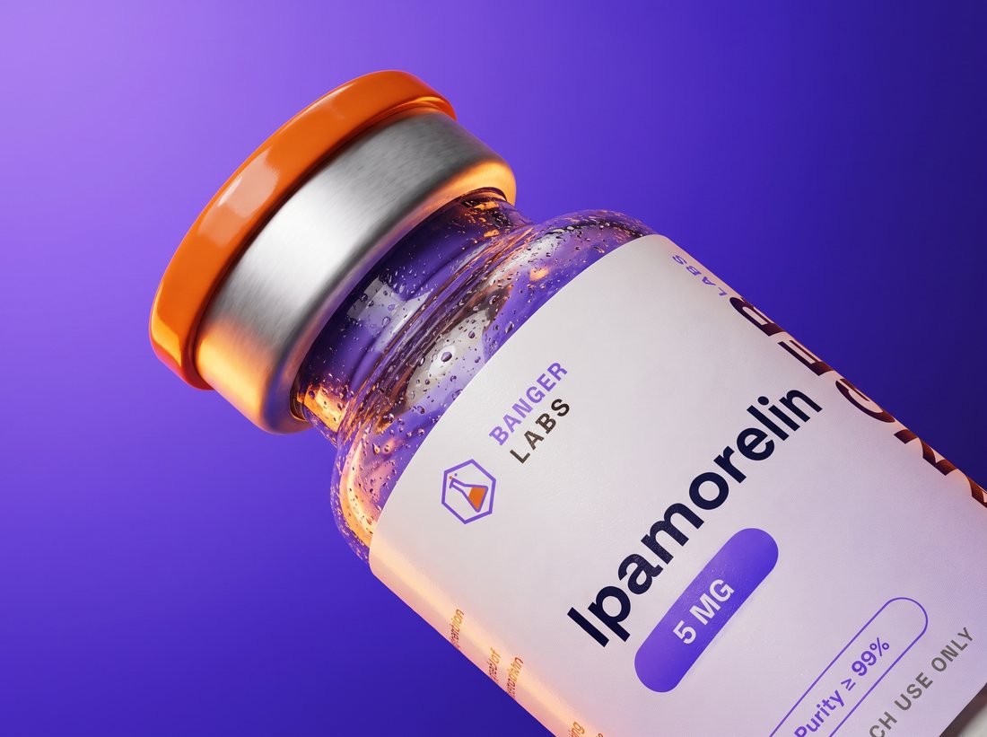 Ipamorelin vial — research-grade detail