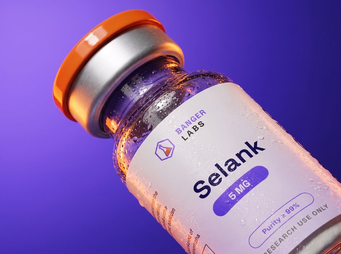 Selank vial — research-grade detail