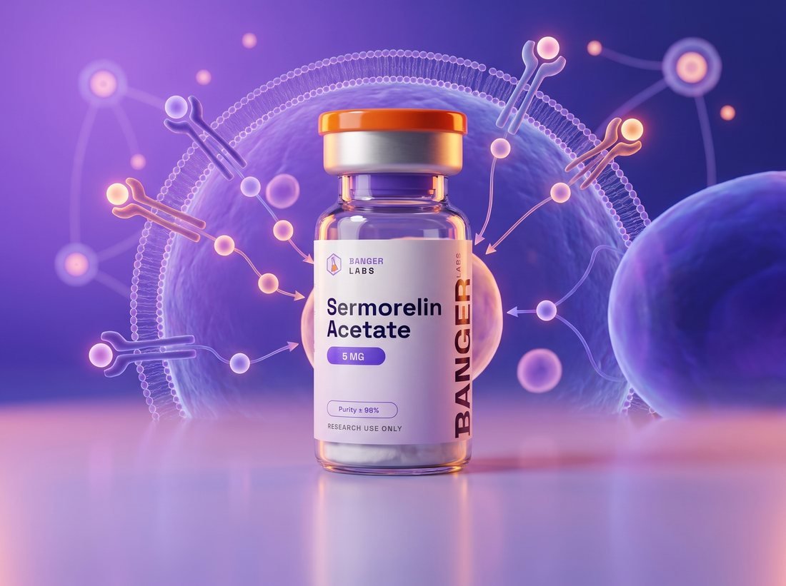 Sermorelin — receptor & cell-signaling research illustration