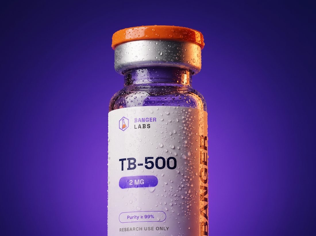 TB-500 vial — research-grade detail