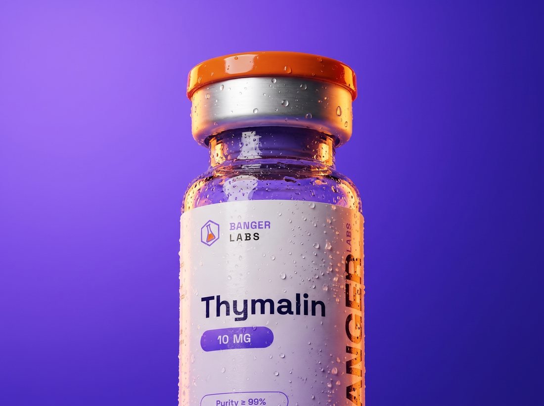 Thymalin vial — research-grade detail